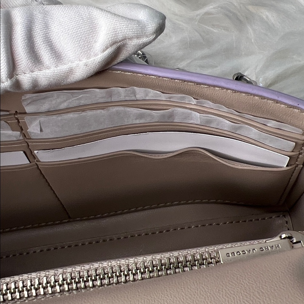 Marc Jacobs The Dual Chain Strap Mini Bag Purple Shoulder Bag, Dust Bag NWT - Picture 15 of 17